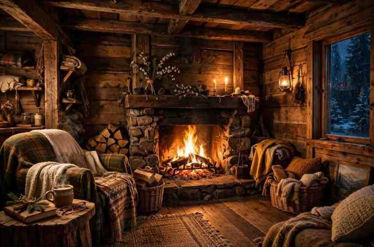 Chimenea crepitando